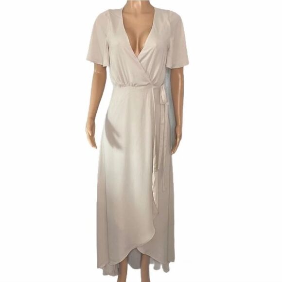 Show Me Your Mumu Sophia Wrap‎ V-neck Dress Flutter Sleeves Size Large New - Picture 3 of 4